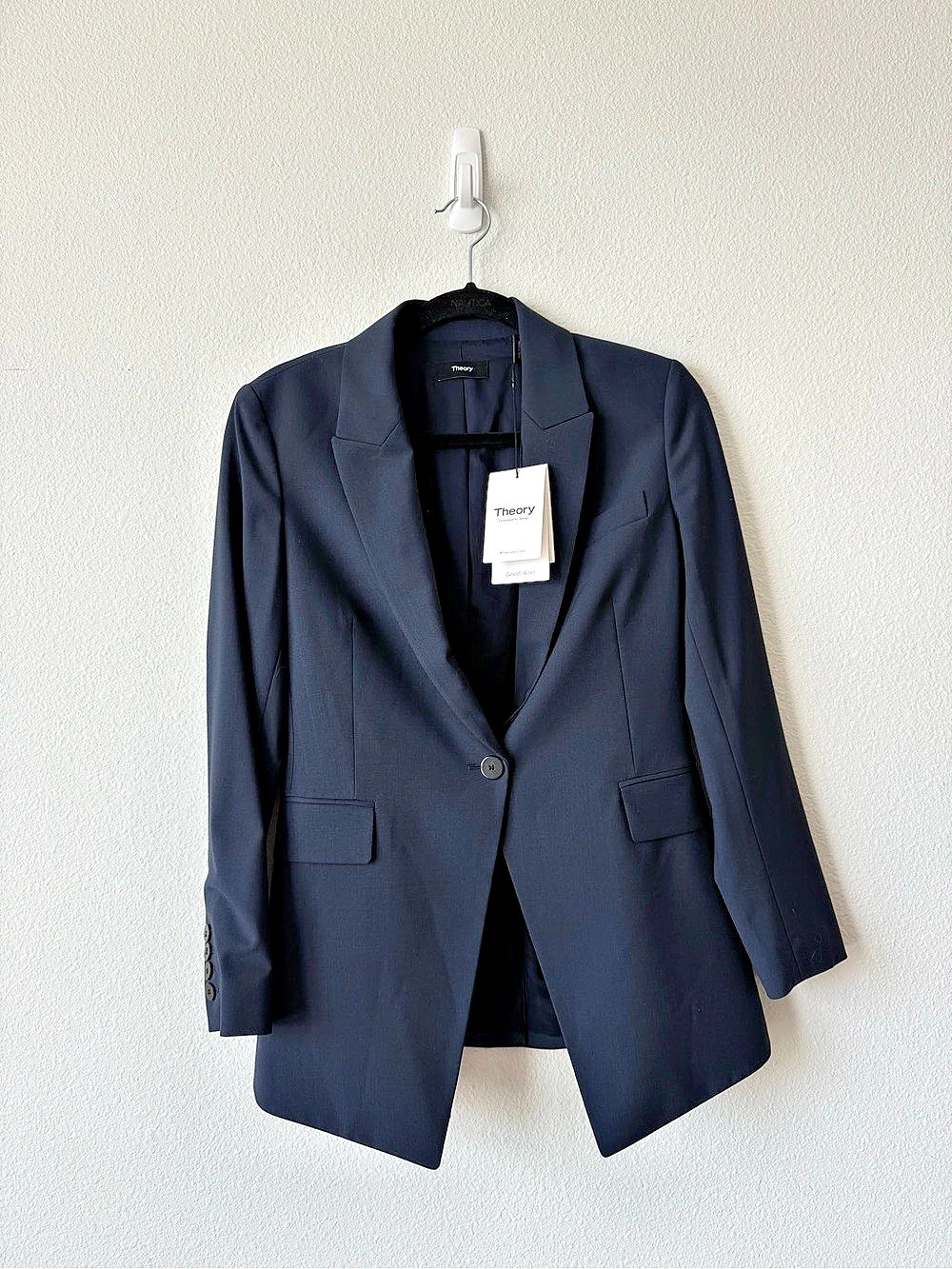 NWT Theory Etiennette Blazer Wool Blazer in Blue Size (2 )Small - Picture 9 of 11